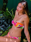 Hawaiian Tropical Floral Bikini Top - Hawaiian Love Flowers - Bandeau Top - MICHAL ART STUDIO HAWAII - bikini