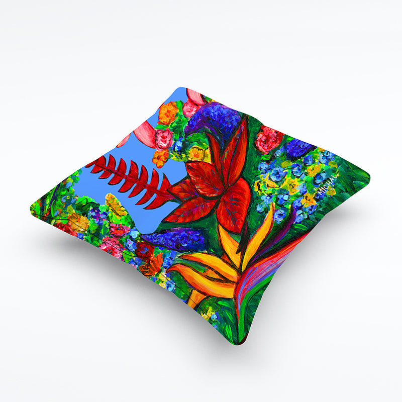 Hawaiian Flowers Pillow cover 20"x20" - MICHAL ART STUDIO HAWAII - pillow