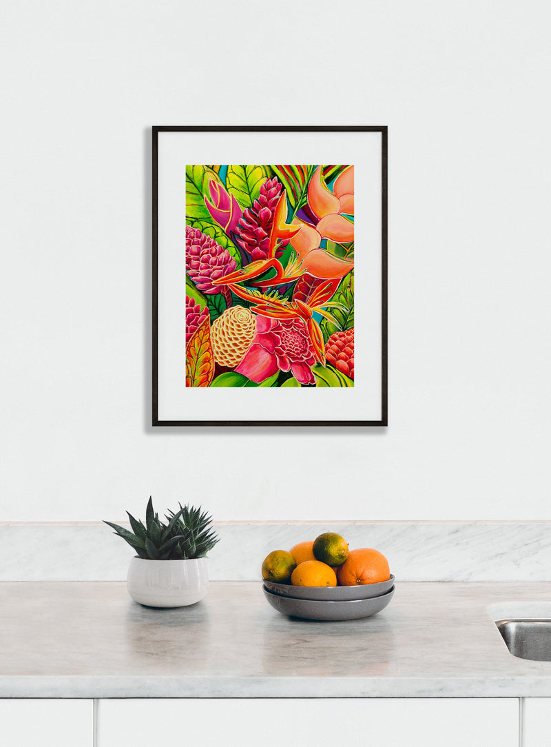 Hawaiian Love - Matted Print - Hawaii Wall Decor - MICHAL ART STUDIO HAWAII - matted print