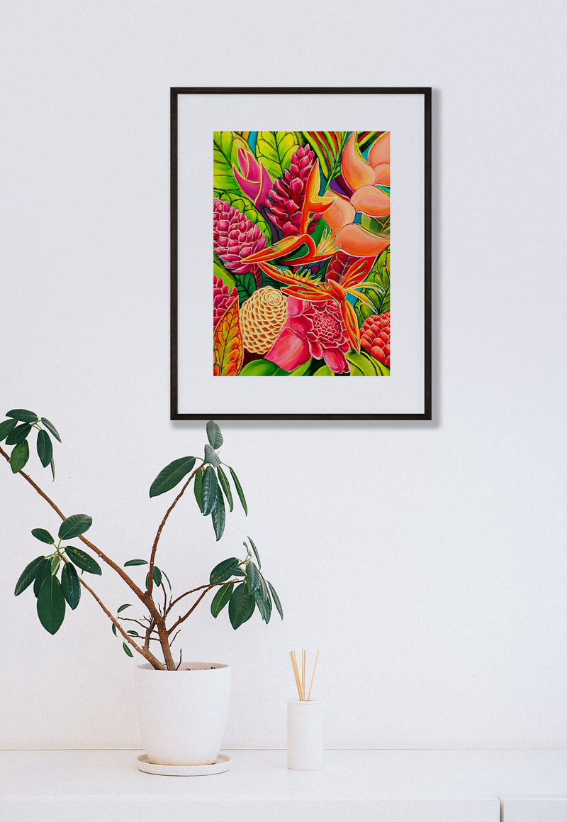 Hawaiian Love - Matted Print - Hawaii Wall Decor - MICHAL ART STUDIO HAWAII - matted print