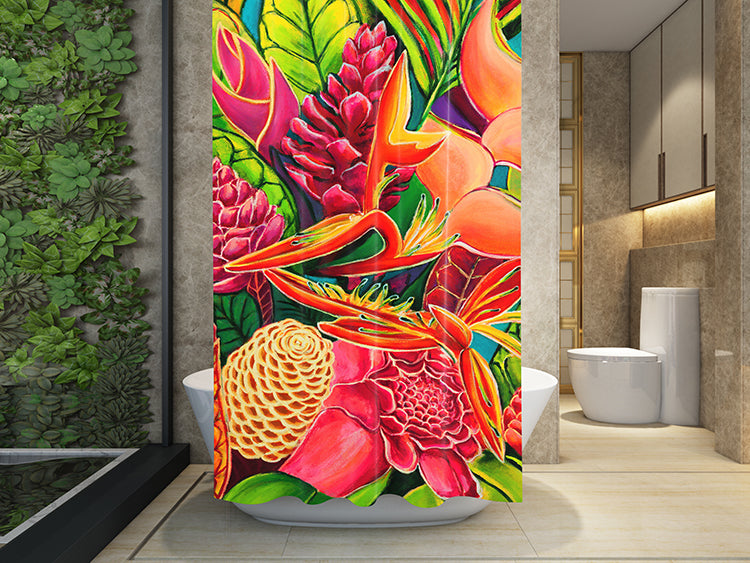 *NEW* Hawaiian Love - Shower Curatin - MICHAL ART STUDIO HAWAII - shower curtain