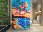 Hawaiian Sunset Shower Curatin - MICHAL ART STUDIO HAWAII - shower curtain
