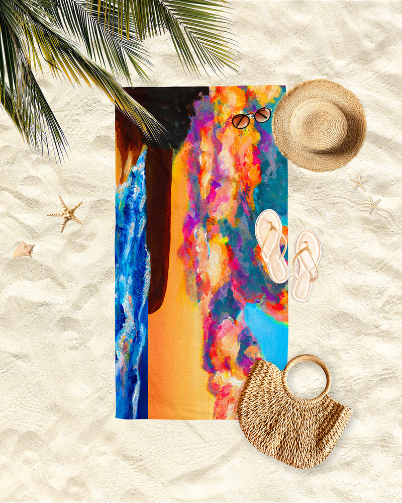 Hawaiian Sunset - Tropical Microfiber Towel -Collectors Edition - MICHAL ART STUDIO HAWAII - towels