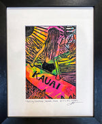 "Feeling Gratitude" Series 2 #2 - Original Hawaii Lino Cut - MICHAL ART STUDIO HAWAII -