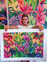 Hanalei Morning - Floral Hawaii Art - 20x28 Large Museum Quality Print - MICHAL ART STUDIO HAWAII -