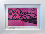 NEW SERIES 5 -Tunnels Beach - Lino Cut - MICHAL ART STUDIO HAWAII - originals