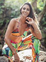 The Lounge pants SOLD OUT - MICHAL ART STUDIO HAWAII - Open Heart Flowers print / L