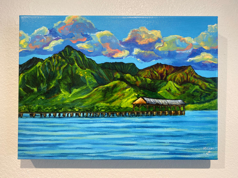 Hanalei Pier - Giclee on canvas - MICHAL ART STUDIO HAWAII - Giclée