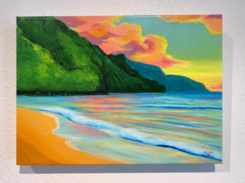 Ke'e Sunset - Giclee on canvas - MICHAL ART STUDIO HAWAII - Giclée