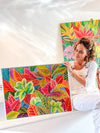 “Rainbow crotons”- Original tropical floral painting - MICHAL ART STUDIO HAWAII -