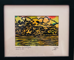 #3 NEW - Hanalei Pier, Original Lino Cut, Series 4 - MICHAL ART STUDIO HAWAII -