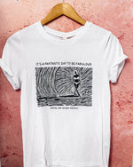 Surf In The Light White T-shirt - MICHAL ART STUDIO HAWAII -