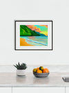 Sunset at Ke'e Beach- Matted Print - Wall Art - MICHAL ART STUDIO HAWAII - matted print