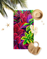 Hawaiian Floral Print - Magical Flowers - Microfiber Towel - MICHAL ART STUDIO HAWAII - towels