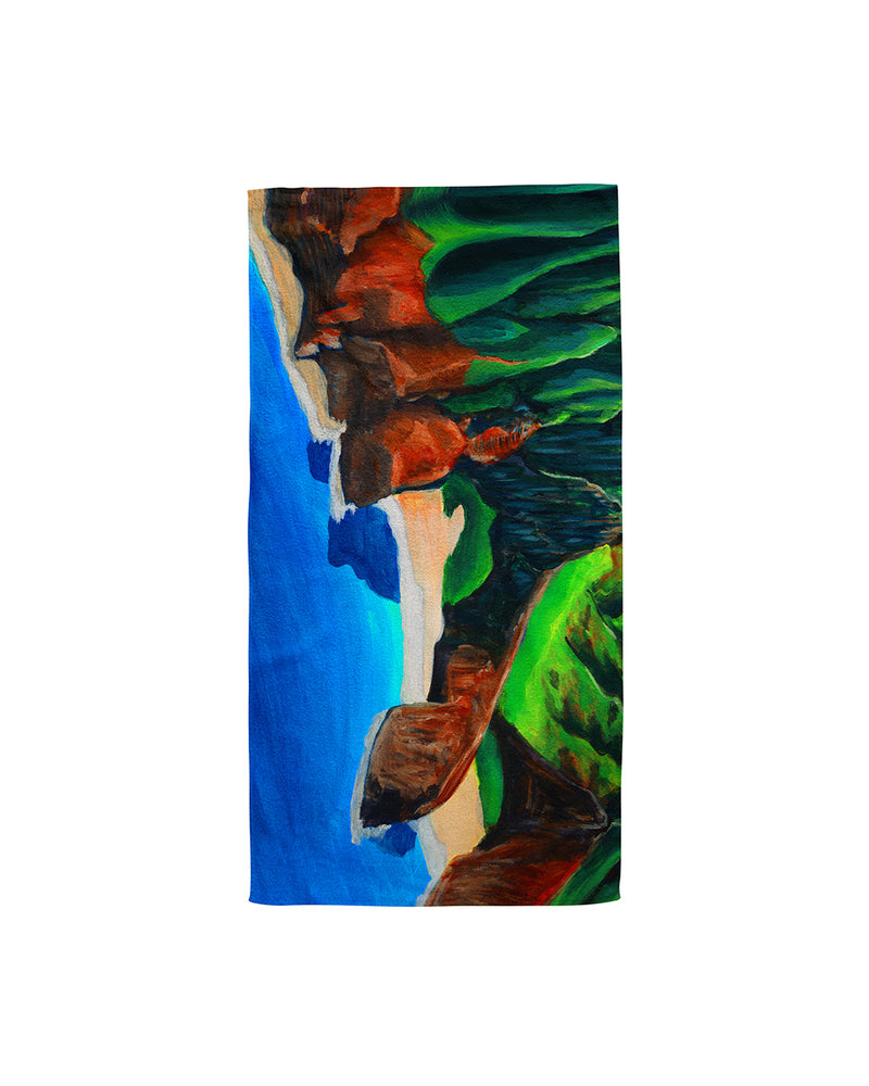 Hawaii Landscape, Kauai - Na Pali Coast Towel- Microfiber Towel - MICHAL ART STUDIO HAWAII - towels