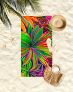 Hawaiian Floral Print - Open Heart Flowers - Microfiber Towel - MICHAL ART STUDIO HAWAII - towels