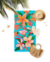 Collectors Edition Towel - Plumeria Floral Print - Special Order - MICHAL ART STUDIO HAWAII - towels