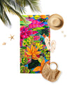 The Tropical Hawiian Floral print - "Radiant"- Microfiber Towel - MICHAL ART STUDIO HAWAII - towels