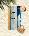 The Surfer Towel - Pipeline Surfers - Microfiber Towel - MICHAL ART STUDIO HAWAII - towels