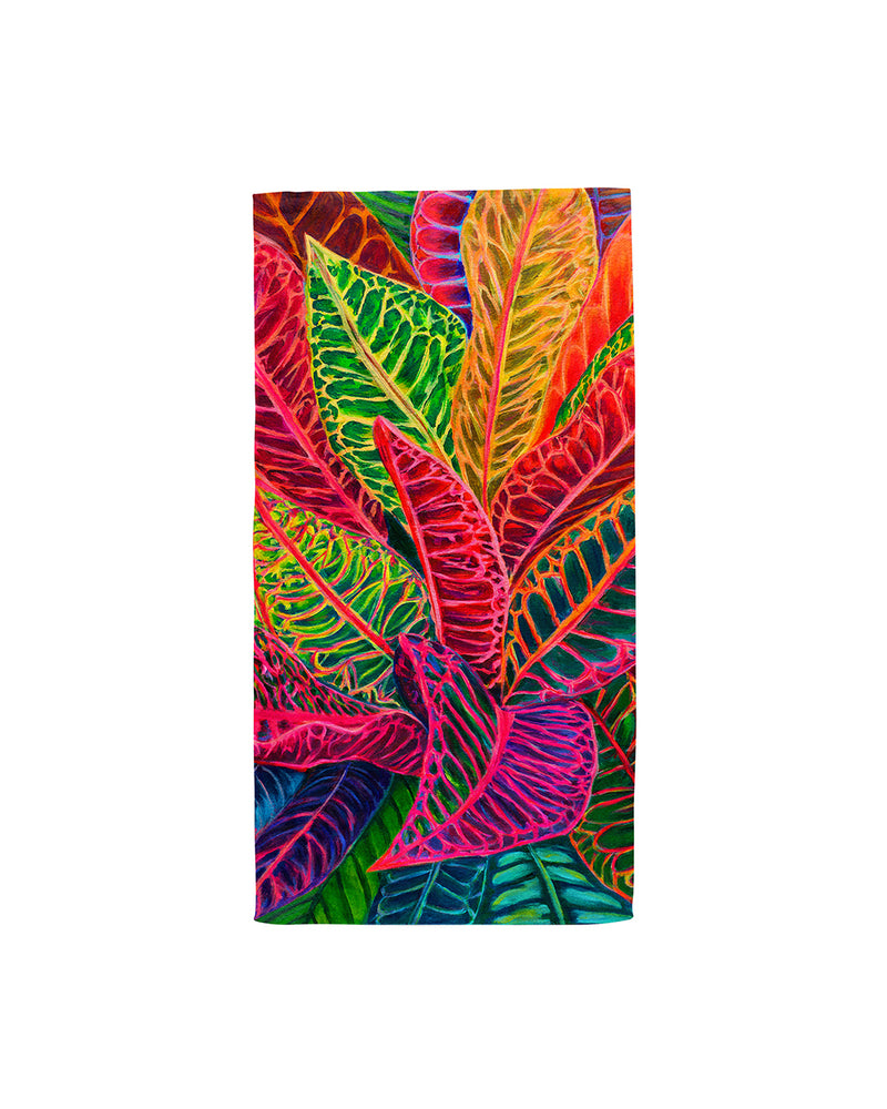 Hawaiian Floral print - Tropical Crotons - Microfiber Towel - MICHAL ART STUDIO HAWAII - towels