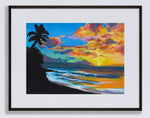 Tropical Sunset - Matted Print - Landsacpe Hawaii Art - MICHAL ART STUDIO HAWAII - matted print