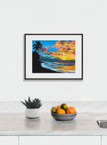 Tropical Sunset - Matted Print - Landsacpe Hawaii Art - MICHAL ART STUDIO HAWAII - matted print