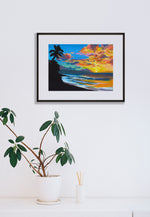 Tropical Sunset - Matted Print - Landsacpe Hawaii Art - MICHAL ART STUDIO HAWAII - matted print