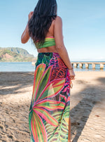 Hawaii Tropical Floral Sarong - Open Heart flowers - Beach Pareo - MICHAL ART STUDIO HAWAII - pareo