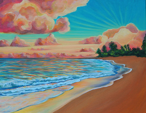 Haena beach Sunrise - MICHAL ART STUDIO HAWAII - landscape