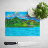 Hanalei Pier - Tempered Glass Cutting and Serving Boards - Kauai, Hawaii - MICHAL ART STUDIO HAWAII - Cutting Board