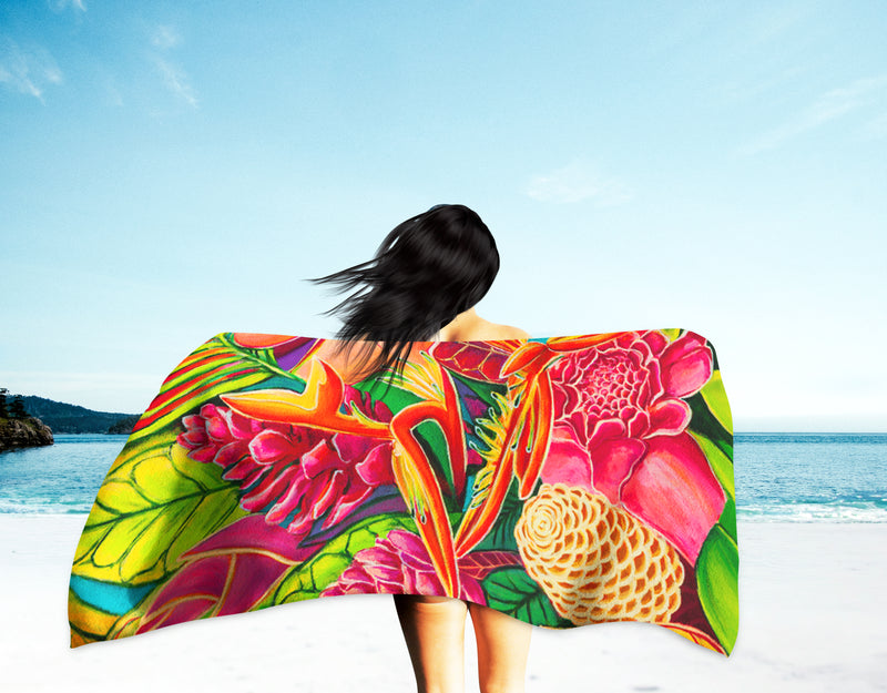 Hawaiian Love - Microfiber Towel - MICHAL ART STUDIO HAWAII - towels