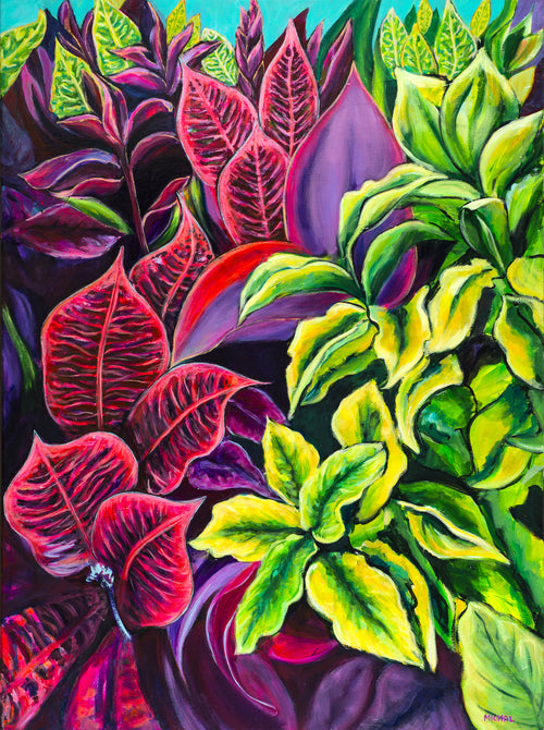 Magical Flowers of Kauai - Original painting - MICHAL ART STUDIO HAWAII - florals