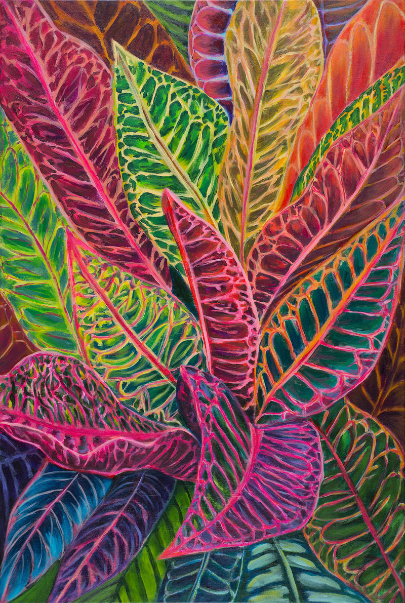 SOLD - Tropical Crotons - Original Painting - MICHAL ART STUDIO HAWAII - florals