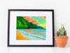 Sunset at Ke'e Beach- Matted Print - Wall Art - MICHAL ART STUDIO HAWAII - matted print