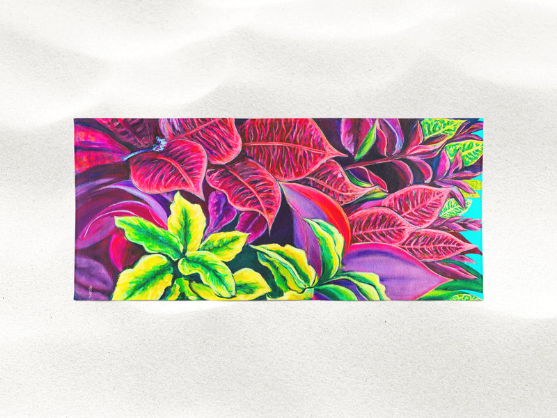 Hawaiian Floral Print - Magical Flowers - Microfiber Towel - MICHAL ART STUDIO HAWAII - towels