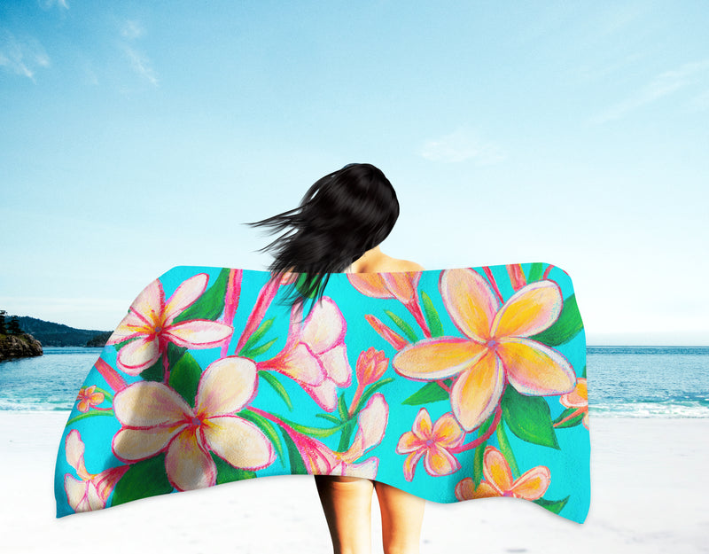 Collectors Edition Towel Plumeria Floral Print Special Order
