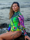 Long sleeves - Hanalei Morning - Full body zipper one piece - MICHAL ART STUDIO HAWAII -